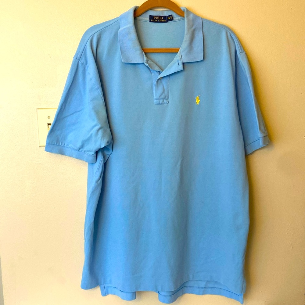 Ralph Lauren Polo Shirt-Size XXL-Sky blue-Men.